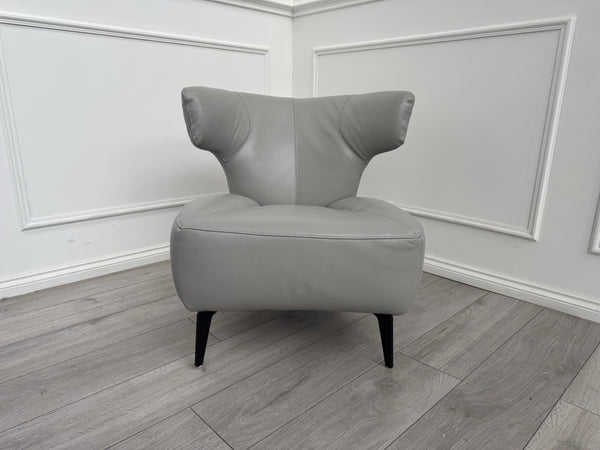 Fabbrica Accent Chair Grey Genuine Leather1