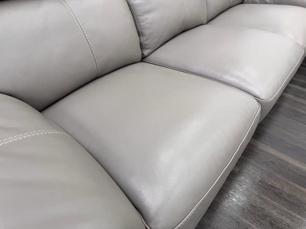 Furniture Village Grey Genuine Leather 3+1 Seater Sofa Set Power Recliner18