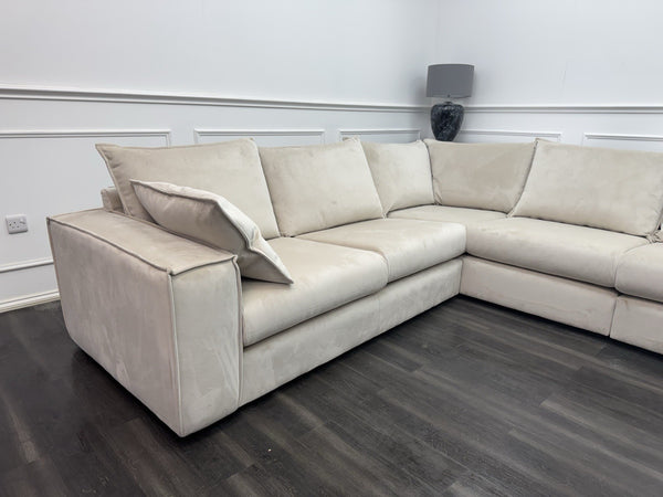 DFS Large Cream Velvet Corner Sofa Left Hand Facing (Fast Delivery)12