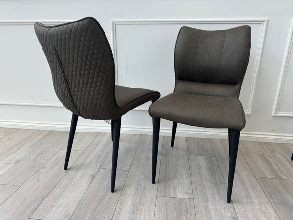 Murcia Grey Suede/Microfibre Pair of Dining Chairs