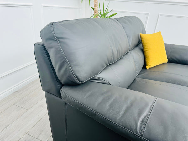 Cozee Dark Grey Leather 2.5+2 Seater Sofa Set