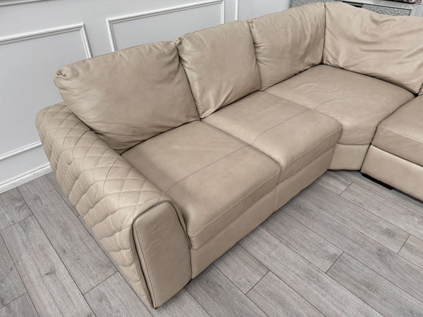 Mazzini Corner Sofa Dakota Ice Cream Leather 3/CNR/1
