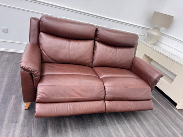La Z Boy Kenzie 3 Seater Brown Leather Power Recliner Headrest Sofa