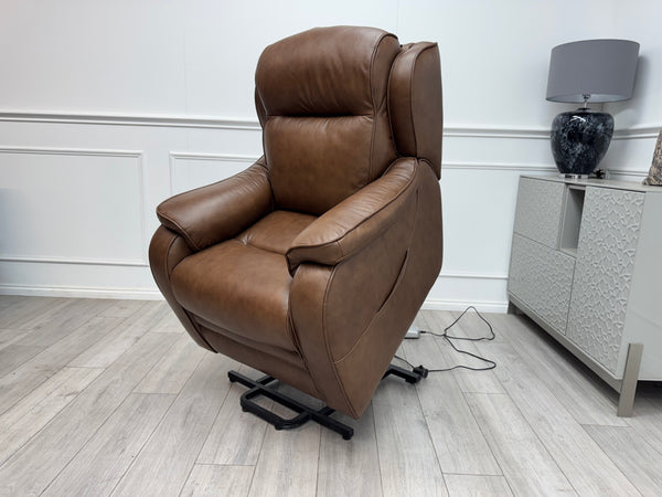 Parker Knoll Boston Leather Lift and Rise Recliner Armchair Brown Leather RRP £3445