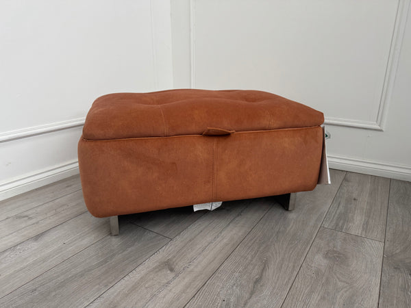 Furniture Village Moet Plush Velvet Orange Large Storage Footstool