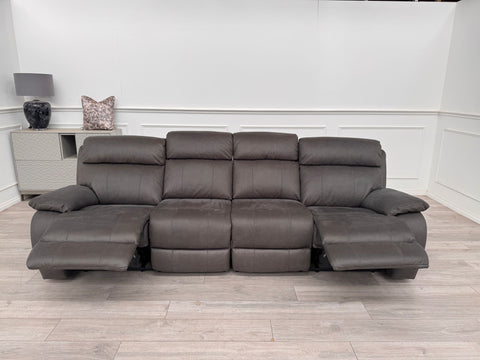 Moreno 4 Seater Power Recliner Sofa In Charcoal Material