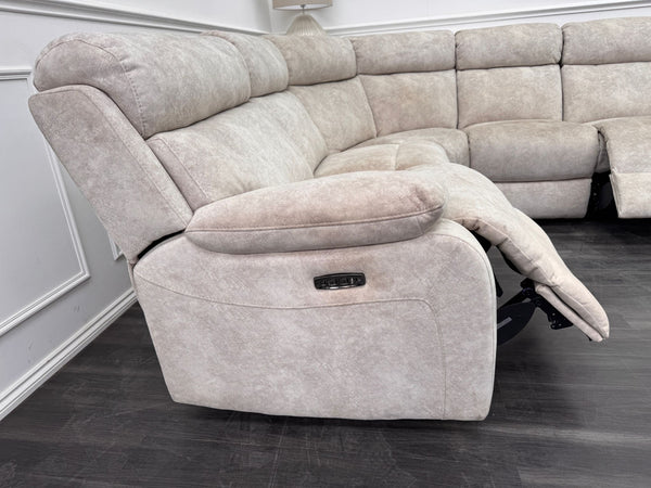 Moreno Large Corner Plush Velvet Set Power Recliner