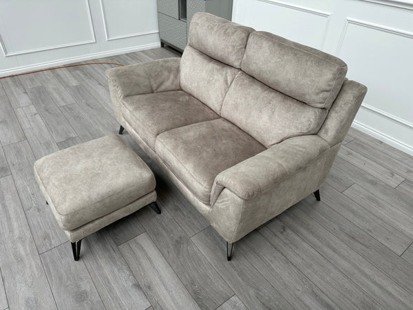 Contempo 2 Seater Sofa Champagne Soft Fabric Velvet