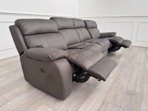Moreno 4 Seater Power Recliner Sofa In Charcoal Material