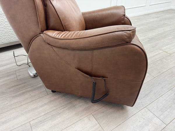 Parker Knoll Boston Leather Lift and Rise Recliner Armchair Brown Leather RRP £3445