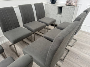 Furniture Village Grigio Grey Suede Dining Chairs