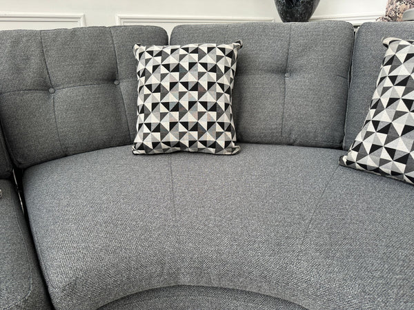 French Connection Grey Fabric Corner Sofa