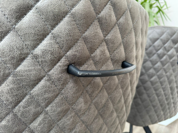 Loki Swivel Bar Stool Grey Charcoal Fabric Swivel Stylish Aesthetic Kitchen Chairs