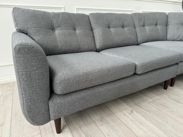 French Connection Grey Fabric Corner Sofa