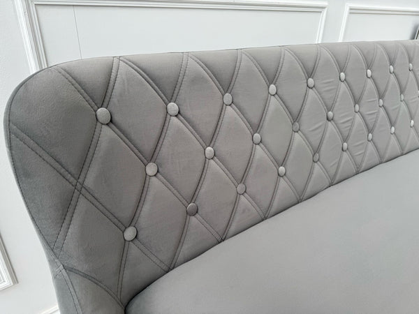 Donnie Grey Velvet Dining Bench