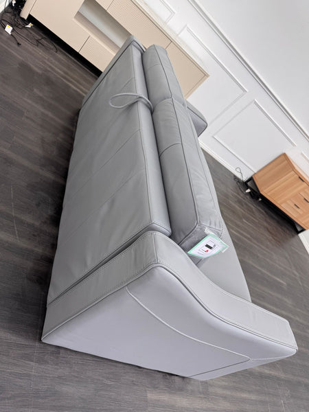 Optimus Grey Leather 3 Seater Sofa Bed Mattress Supplied
