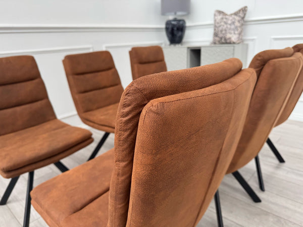 Njord Swivel Dining Chairs Rust Fabric