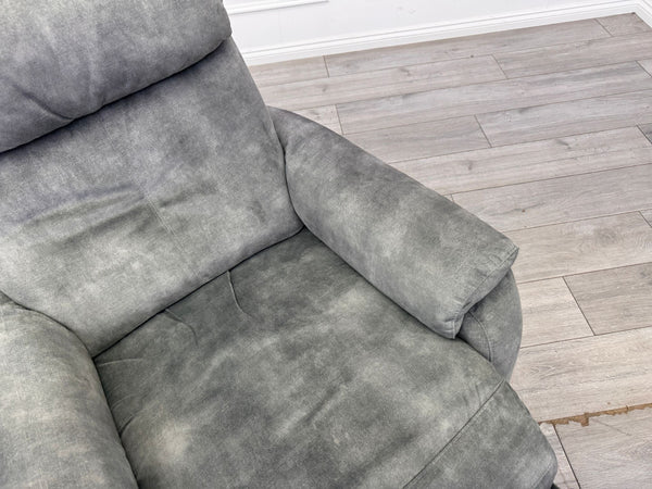 Furniture Village Rowen Grey Fabric Armchair Power Recliner+Swivel+Rocking