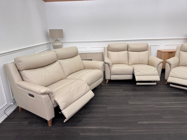 La Z Boy Kenzie Leather 3 & 2 Seater & Armchair Power Recliner Sofa Set