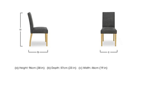 Augusta Cowboy Charcoal Fabric Wooden Dining Chairs