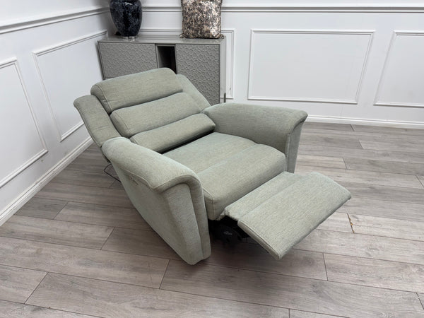 Parker Knoll Colorado Duck Egg Blue Fabric Armchair Power Recliner