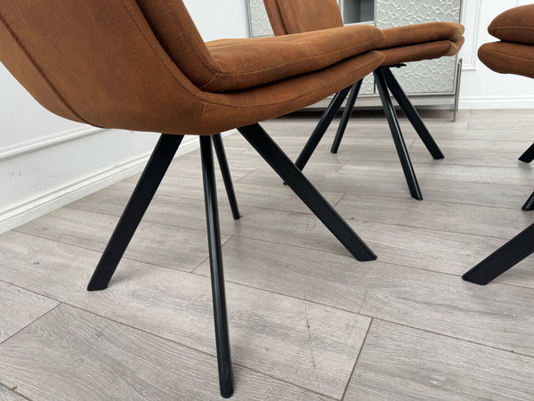Njord Swivel Dining Chairs Rust Fabric