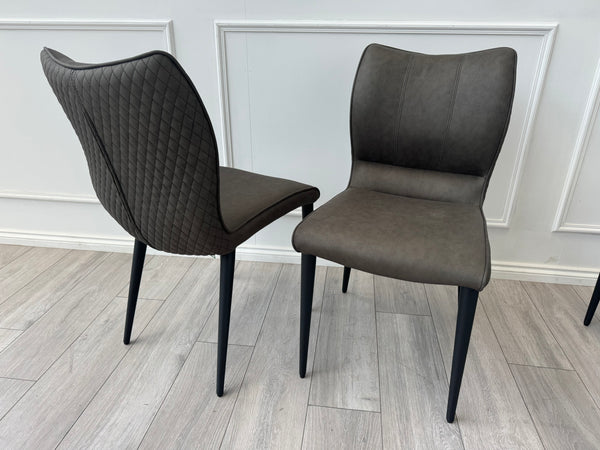 Murcia Grey Suede/Microfibre Pair of Dining Chairs