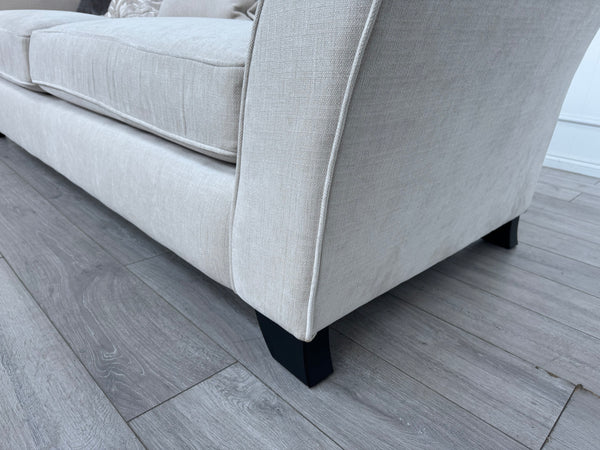 Sasha 4 Seater Sofa Pillow Back Cream Fabric Grand Sofa