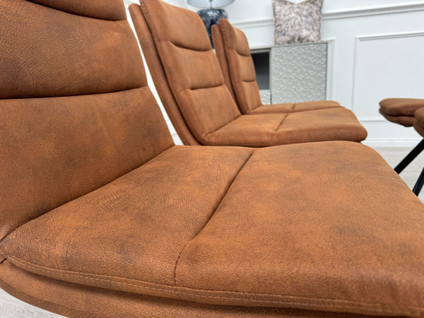Njord Swivel Dining Chairs Rust Fabric