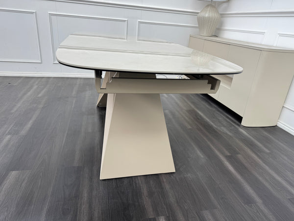 Mirage Large Extending Dining Table marble-effect ceramic top 180-240cm