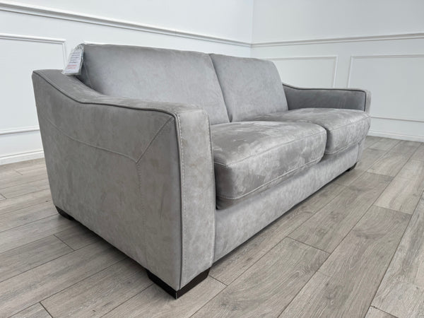 Optimus 3 Seater Sofabed Sofa Silver Grey Microfibre