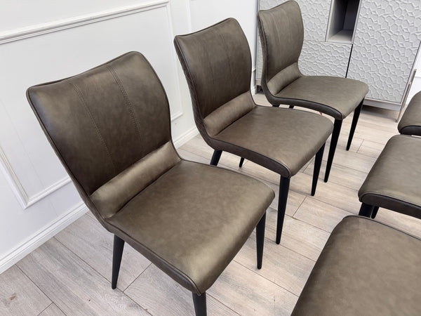 Murcia Grey Faux Leather Dining Chairs (Choose Quantity)