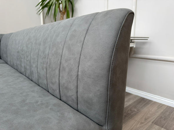 Grigio Corner Grey Fabric Left Hand Facing Dining Bench