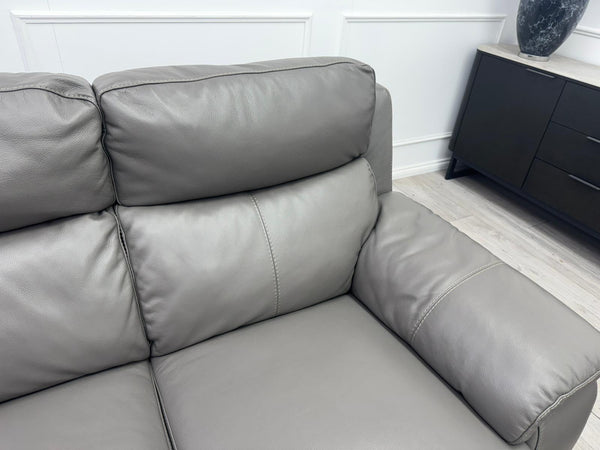 Missouri Grey Leather 3 & 2 Seater Power Recliner Sofa Set
