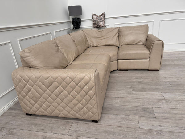 Mazzini Corner Sofa Dakota Ice Cream Leather 3/CNR/1