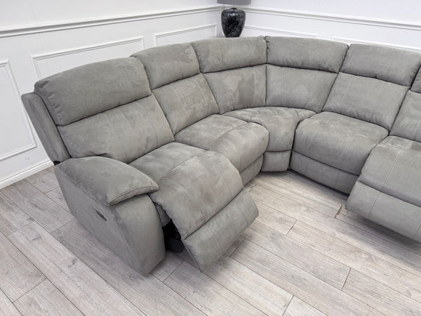 Moreno Large Corner Grey Fabric Power Recliner