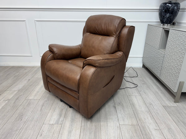 Parker Knoll Boston Leather Lift and Rise Recliner Armchair Brown Leather RRP £3445