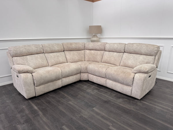 Moreno Large Corner Plush Velvet Set Power Recliner