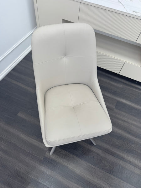 FV Avorio Pale Grey Faux Leather Swivel Dining Chair (Choose Quantity)