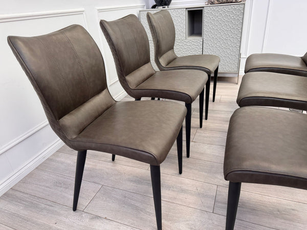 Murcia Grey Faux Leather Dining Chairs (Choose Quantity)