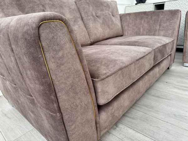 FURNITURE VILLAGE ARIANA 2+2 Seater Sofa Set Classic Back Dapple Chocolate