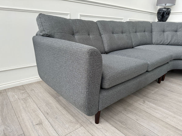 French Connection Grey Fabric Corner Sofa
