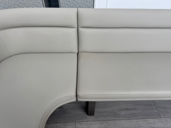 Avorio Grey Faux Leather Left Hand Facing Corner Dining Bench