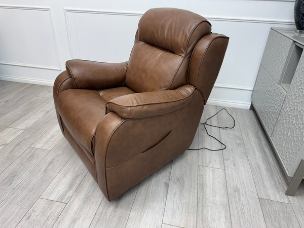Parker Knoll Boston Leather Lift and Rise Recliner Armchair Brown Leather RRP £3445
