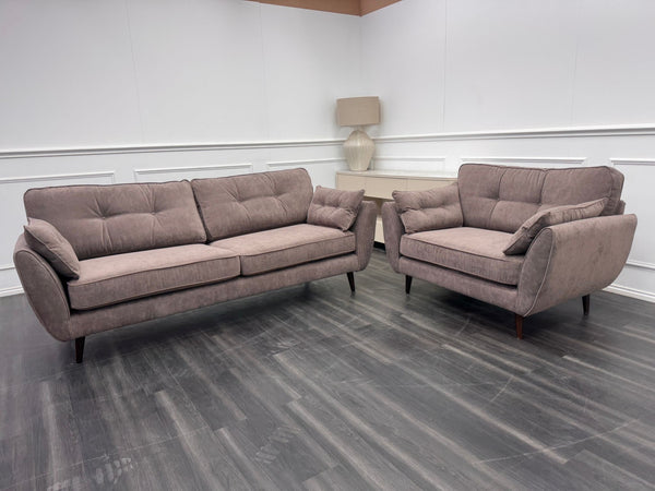 French Connection Zinc Mocha 4 Seater Sofa and Cuddle Loveseat Chair Sofa Set
