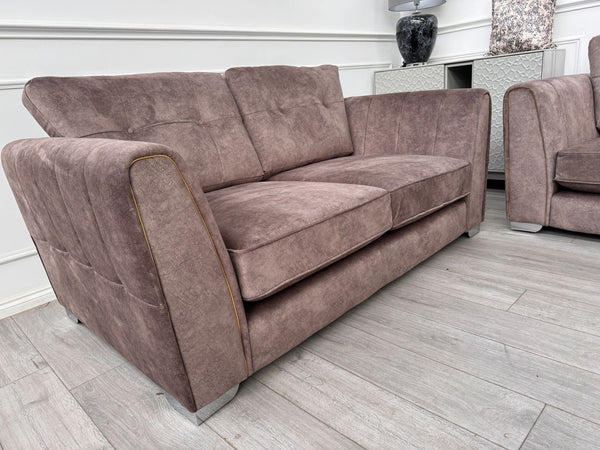 FURNITURE VILLAGE ARIANA 2+2 Seater Sofa Set Classic Back Dapple Chocolate