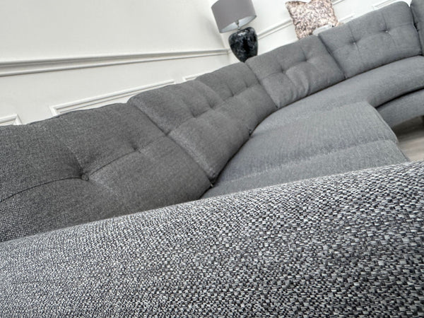 French Connection Grey Fabric Corner Sofa