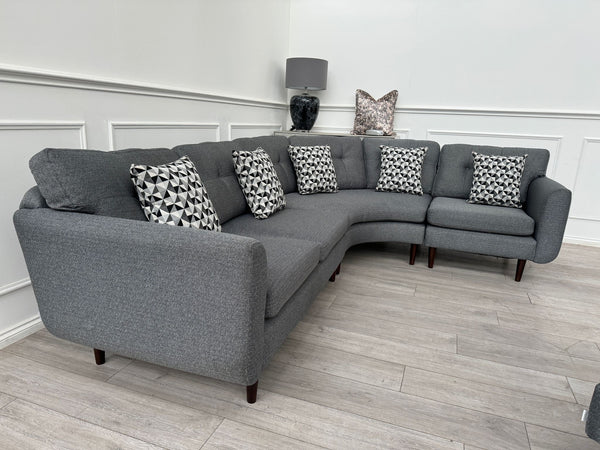 French Connection Grey Fabric Corner Sofa
