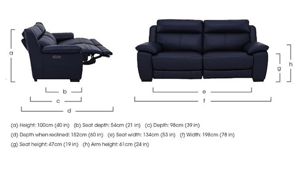 Starlight Light Blue Herringbone Fabric 3 & 2 Seater Power Recliner Sofa Set