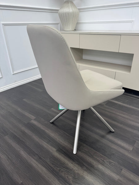 FV Avorio Pale Grey Faux Leather Swivel Dining Chair (Choose Quantity)
